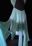 Cute A Line One Shoulder Light Blue Chiffon Layers Formal 7th Grade Homecoming Dresses Middle School Short Prom Dress Cocktail Birthday Outfits HZ1121