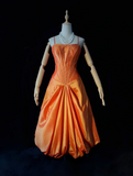 Vintage Ball Gown Spaghetti Straps Orange Taffeta Knee Length Formal 8th Grade Homecoming Dresses Middle School Prom Dress Hoco Outfits HZ1121