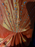 Vintage Ball Gown Spaghetti Straps Orange Taffeta Knee Length Formal 8th Grade Homecoming Dresses Middle School Prom Dress Hoco Outfits HZ1121