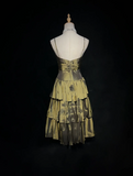 Vintage Ball Gown Spaghetti Straps Olive Green Taffeta Knee Length Formal 8th Grade Homecoming Dresses Middle School Prom Dress Hoco Outfits HZ1121