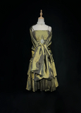 Vintage Ball Gown Spaghetti Straps Olive Green Taffeta Knee Length Formal 8th Grade Homecoming Dresses Middle School Prom Dress Hoco Outfits HZ1121