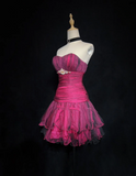 Unique Ball Gown Spaghetti Straps Pink Tulle Short Mini Formal 7th Grade Homecoming Dresses Middle School Short Cocktail Night Dress Hoco Outfits HZ1121