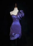 Trendy Sheath Spaghetti Straps Grape Mini Short Formal 8th Grade Homecoming Dresses Middle School Cocktail Dress Hoco Outfits HZ1121