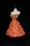 Cute Ball Gown Sweetheart Orange Taffeta Layers Formal 7th Grade Homecoming Dresses Middle School Short Prom Dress Cocktail Birthday Outfits HZ1121