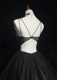 Cute Ball Gown Spaghetti Straps Black Tulle Backless Short Mini Formal 8th Grade Homecoming Dresses Middle School Cocktail Night Dress Hoco Outfits HZ1121