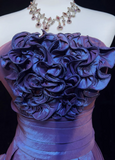 Vintage Ball Gown Strapless Taffeta Grape Mini Short Formal 8th Grade Homecoming Dresses Middle School Hoco Dress Cocktail Outfits HZ1121