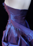 Vintage Ball Gown Strapless Taffeta Grape Mini Short Formal 8th Grade Homecoming Dresses Middle School Hoco Dress Cocktail Outfits HZ1121
