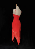 Vintage High Low Red Chiffon Knee Length Formal 8th Grade Homecoming Dresses Middle School Cocktail Dress Hoco Outfits HZ1121