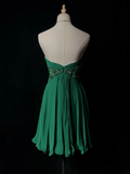 Vintage A line Sweetheart Green Chiffon Short Formal 8th Grade Homecoming Dresses Middle School Cocktail Dress Mini Hoco Outfits HZ1121