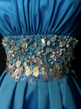 Vintage Ball Gown Strapless Blue Satin Short Mini Formal 8th Grade Homecoming Dresses Middle School Cocktail Dress Hoco Outfits HZ1121