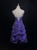 Vintage Ball Gown Sweetheart Grape Taffeta Knee Length Formal 8th Grade Homecoming Dresses Middle School Cocktail Dress Hoco Outfits HZ1121