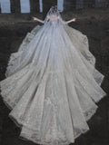 Luxury Ball Gown Sweetheart Sequin With Lace White Wedding Dress Modest Wedding Dresses Princess Wedding Gowns HZ1121