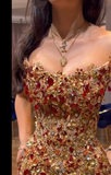 Trendy Sheath Strapless Beads Gold Mini Short Formal 8th Grade Homecoming Dresses Middle School Cocktail Dress Cocktail Outfits HZ1121