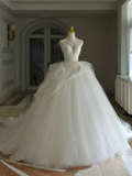 Princess Bridal Dress Ball Gown Sweetheart Tulle White Wedding Dress Long Wedding Dresses Modest Wedding Gowns HZ1121