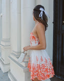 Modest A line Spaghetti Straps Satin Floral Mini Short Formal 8th Grade Homecoming Dresses Middle School Hoco Dress Cocktail Outfits HZ1121