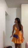 Pretty A line Spaghetti Straps Orange Mini Short Formal 8th Grade Homecoming Dresses Summer Middle School Hoco Dress Homecoming Outfits HZ1121