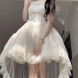 Goth Ball Gown Spaghetti Straps Tulle Short Mini Formal 8th Grade Homecoming Dresses Middle School Cocktail Dress Lolita Outfits HZ1121