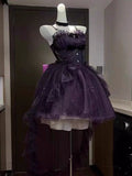 Goth Ball Gown Spaghetti Straps Grape Gotica Formal 8th Grade Homecoming Dresses Middle School Cocktail Dress Lolita Outfits Lolita Dress HZ1121