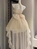 Gothic Ball Gown Spaghetti Straps Ivory Formal 8th Grade Homecoming Dresses Middle School Hoco Dress Lolita Outfits HZ1121
