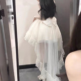 Gothic Ball Gown Spaghetti Straps Ivory Formal 8th Grade Homecoming Dresses Middle School Hoco Dress Lolita Outfits HZ1121