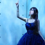 Cute French Style Ladies Fairy Spaghetti Straps Tulle Navy Blue Gotica Formal 8th Grade Homecoming Dresses Middle School Lolita Dress Hoco Outfits Lolita Outfits HZ1121