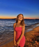 Classy Sheath Strapless Tight Hot Pink Short Mini Formal 8th Grade Homecoming Dresses Middle School Hoco Court Dress 21st Birthday Dress Hoco Outfits HZ1121