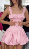 Classy A line Square Neck Light Pink Short Mini Formal 8th Grade Homecoming Dresses Middle School Hoco Court Dress 21st Birthday Dress Hoco Outfits HZ1121
