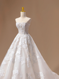 Princess Bridal Dress Ball Gown Sweetheart Lace White Wedding Dress With Appliques Wedding Dresses Modest Wedding Gowns HZ1121