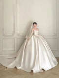 Princess Bridal Dress Ball Gown Sweetheart Lace White Wedding Dress Ruffles Wedding Dresses Modest Wedding Gowns HZ1121