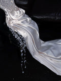 Luxury Mermaid Sweetheart White Satin Wedding Dress Modest Wedding Dresses Princess Wedding Gowns HZ1121