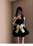 Classy Ball Gown Strapless Little Black Dress Short Mini Formal 8th Grade Homecoming Dresses Middle School Hoco Court Dress 21st Birthday Dress Hoco Outfits HZ1121