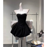 Cute A Line Sweetheart Black Velvet Short Mini Formal 8th Grade Homecoming Dresses Middle School Hoco Court Dress 18th Birthday Dress Hoco Outfits HZ1121