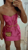 Sexy A Line Sweetheart Hot Pink Satin Grad Dress Inspo Short Mini Formal 8th Grade Homecoming Dresses High School Hoco Court Dress Graduation Dress Cocktail Dress Birthday Outfits HZ1121