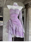 Classy A Line Spaghetti Straps Lilac Chiffon Short Mini Formal 8th Grade Homecoming Dresses Middle School Hoco Court Dress 16th Birthday Dress Hoco Outfits HZ1121