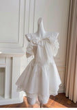 Cute A Line Spaghetti Straps White Grad Dress Inspo Short Mini Formal 8th Grade Homecoming Dresses High School Hoco Court Dress Graduation Dress Hoco Outfits HZ1121
