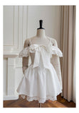 Cute A Line Spaghetti Straps White Grad Dress Inspo Short Mini Formal 8th Grade Homecoming Dresses High School Hoco Court Dress Graduation Dress Hoco Outfits HZ1121