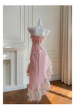 Cute A Line Spaghetti Straps Pink Lace Grad Dress Inspo Formal 8th Grade Homecoming Dresses High School Hoco Court Dress Graduation Dress Hoco Outfits HZ1121