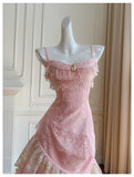 Cute A Line Spaghetti Straps Pink Lace Grad Dress Inspo Formal 8th Grade Homecoming Dresses High School Hoco Court Dress Graduation Dress Hoco Outfits HZ1121