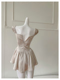 Simple A Line Square Champagne Chiffon Short Mini Formal 8th Grade Homecoming Dresses High School Hoco Court Dress Graduation Dress Cocktail Outfits HZ1121