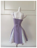 Pretty A Line Spaghetti Straps Corset Back Grad Dress Inspo Short Mini Formal 8th Grade Homecoming Dresses High School Hoco Court Dress Graduation Dress Hoco Outfits HZ1121
