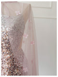Cute A Line Spaghetti Straps Pink Sequin Grad Dress Inspo Formal 8th Grade Homecoming Dresses High School Hoco Court Dress Graduation Dress Hoco Outfits HZ1121