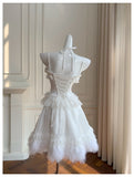 Pretty Ball Gown Spaghetti Straps Corset Back White Grad Dress Inspo Short Mini Formal 8th Grade Homecoming Dresses High School Hoco Court Dress Graduation Dress Cocktail Birthday Outfits HZ1121