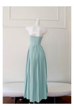 Simple A Line Sweetheart Blue Chiffon Long Prom Dresses Party Dress 20th Birthday Outfits Graduation Dresses HZ1121
