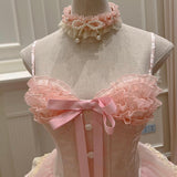 Modest Ball Gown Spaghetti Straps Pink Lace Grad Dress Inspo Short Mini Formal 8th Grade Homecoming Dresses High School Hoco Court Dress Graduation Dress Cocktail Gown Birthday Outfits HZ1121