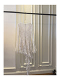 Pretty A Line V Neck Lace White Grad Dress Inspo Short Mini Formal 8th Grade Homecoming Dresses High School Hoco Court Dress Graduation Dress Cocktail Birthday Outfits HZ1121