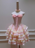 Modest Ball Gown Spaghetti Straps Sleeveless Lace Grad Dress Inspo Short Mini Formal 8th Grade Homecoming Dresses High School Hoco Court Dress Graduation Dress Cocktail Gown Birthday Outfits HZ1121