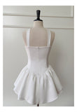Pretty A Line Strapless Satin White Grad Dress Inspo Short Mini Formal 8th Grade Homecoming Dresses High School Hoco Court Dress Graduation Dress Cocktail Birthday Outfits HZ1121