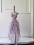 Cute A line Straps Tulle Pink Layers Short Mini Formal 8th Grade Homecoming Dresses Middle School Short Cocktail Dress Hoco Outfits HZ1121