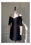 Cute A Line Spaghetti Straps Black Formal 8th Grade Homecoming Dresses Middle School Short Cocktail Gowns Graduation Dress Hoco Outfits HZ1121