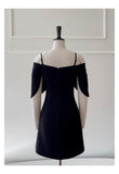Cute A Line Spaghetti Straps Black Formal 8th Grade Homecoming Dresses Middle School Short Cocktail Gowns Graduation Dress Hoco Outfits HZ1121